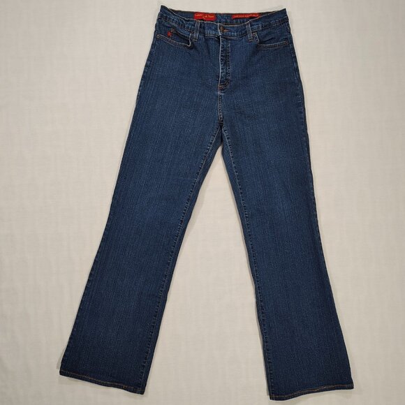 NYDJ Tummy Tuck Jeans Womens Size 12 High Rise Boot Cut USA Stretch Denim Blue - Picture 2 of 16